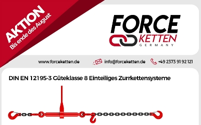 Zurrkettensysteme Aktion für August