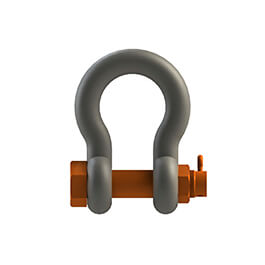 Schäkel mit Bolzen , Mutter , Splint , Geschweifte Form